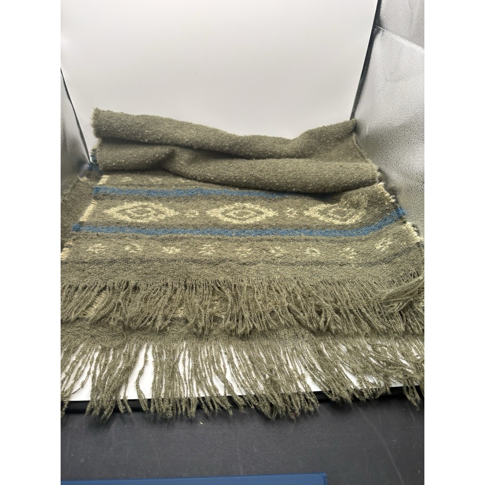 Frye and Co. Women's Fair Isle Blanket Scarf One Size Burnt Olive Green
